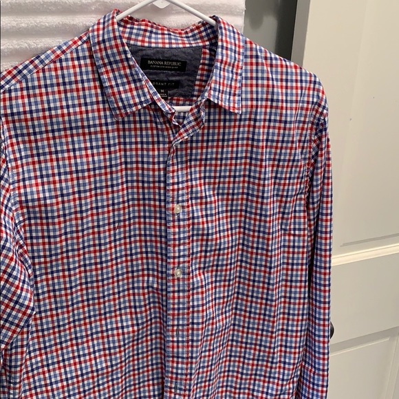 Red, white and blue dress shirt- medium - Picture 1 of 2